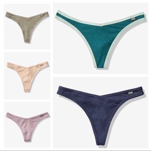 (5) Medium VS PINK *NEW* Cotton Thong Bundle